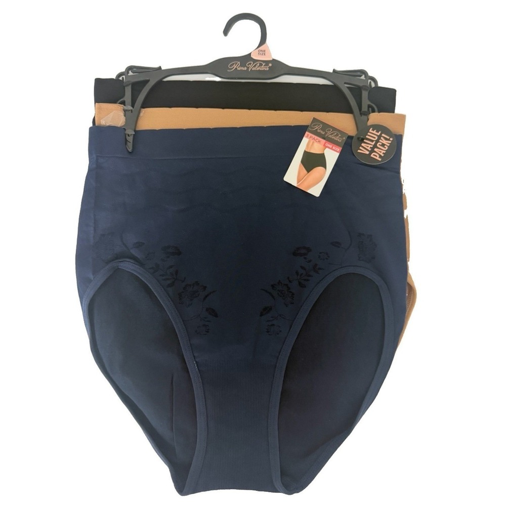 Prima Valentina Women's 3 Pack Panties Briefs 16022 Seamless One Size New